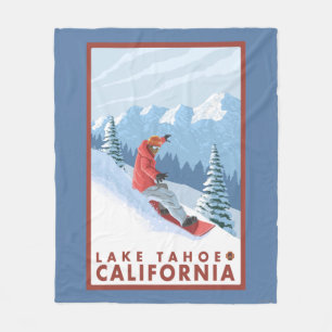 Snowboarderplats - Lake Tahoe, Kalifornien Fleecefilt