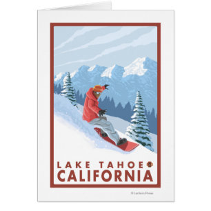 Snowboarderplats - Lake Tahoe, Kalifornien Hälsningskort