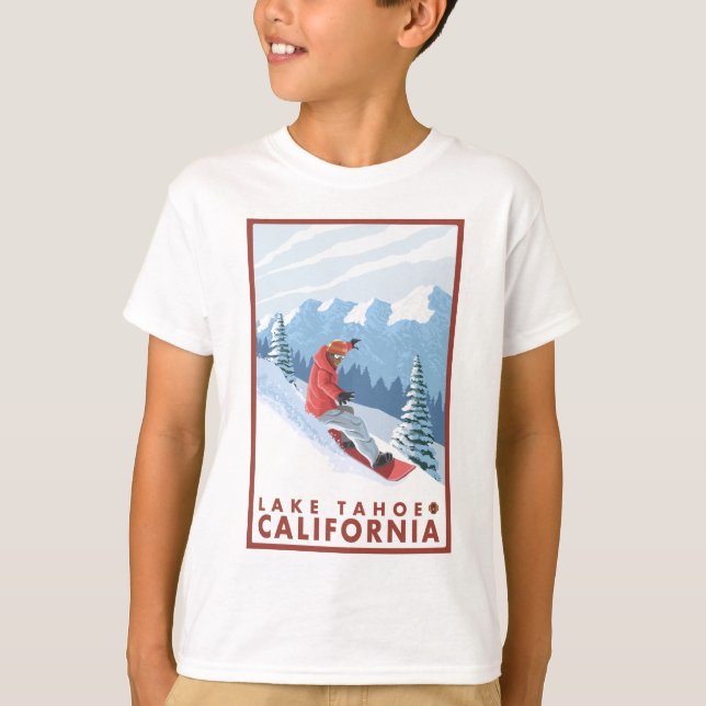Snowboarderplats - Lake Tahoe, Kalifornien Tee (Framsida)