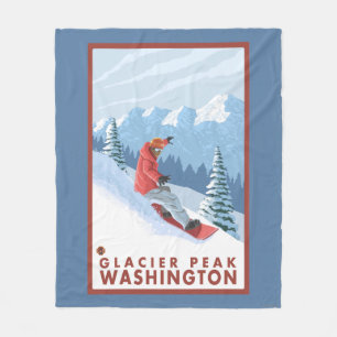 Snowboarderplats - maximal glaciär, Washington Fleecefilt