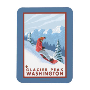 Snowboarderplats - maximal glaciär, Washington Magnet