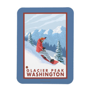 Snowboarderplats - maximal glaciär, Washington Magnet