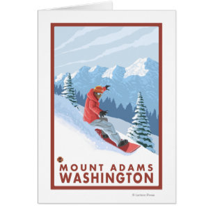 Snowboarderplats - montering Adams, Washington Hälsningskort