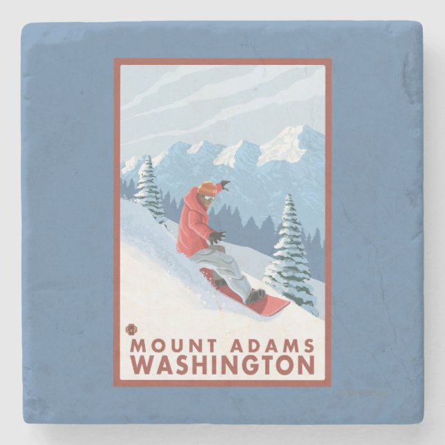 Snowboarderplats - montering Adams, Washington Underlägg Sten (Framsidan)