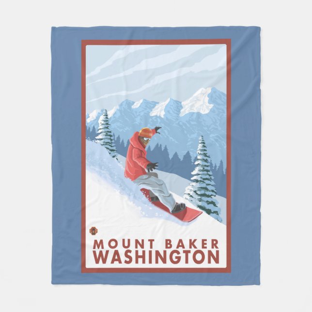 Snowboarderplats - monteringsbagare, Washington Fleecefilt (Framsidan)