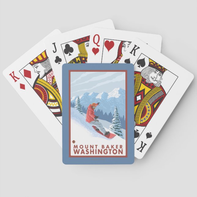 Snowboarderplats - monteringsbagare, Washington Spelkort (Baksidan)