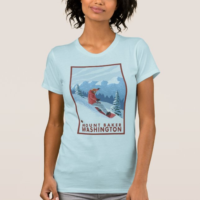 Snowboarderplats - monteringsbagare, Washington T-shirt (Framsida)