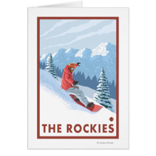 Snowboarderplats - Rockiesna Hälsningskort