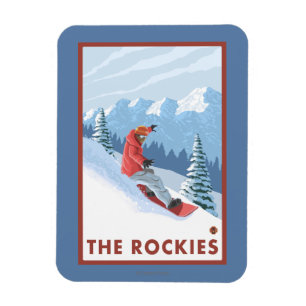 Snowboarderplats - Rockiesna Magnet