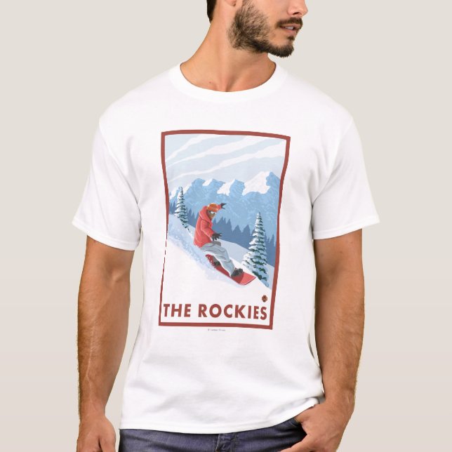 Snowboarderplats - Rockiesna T-shirt (Framsida)