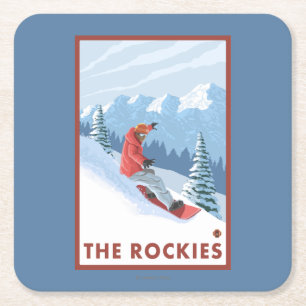 Snowboarderplats - Rockiesna Underlägg Papper Kvadrat