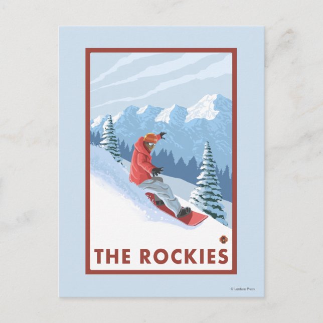 Snowboarderplats - Rockiesna Vykort (Framsida)