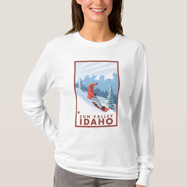 Snowboarderplats - Sun Valley, Idaho Tee (Framsida)