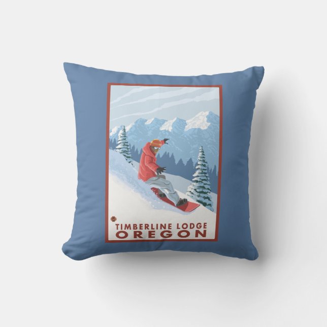 Snowboarderplats - Timberlineloge, Oregon Kudde (Framsida)