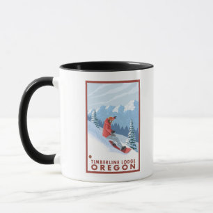 Snowboarderplats - Timberlineloge, Oregon Mugg