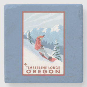 Snowboarderplats - Timberlineloge, Oregon Underlägg Sten