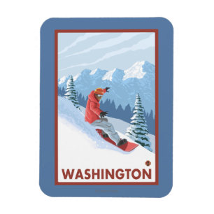 Snowboarderplats - Washington Magnet