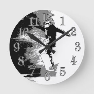 SnowboarderRound Clock, gratis - SnowboarderRou Rund Klocka