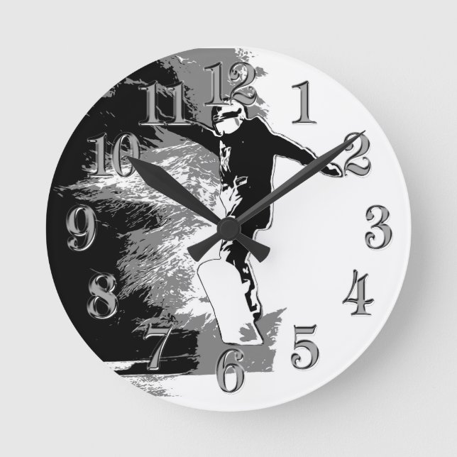 SnowboarderRound Clock, gratis -    SnowboarderRou Rund Klocka (Framsida)