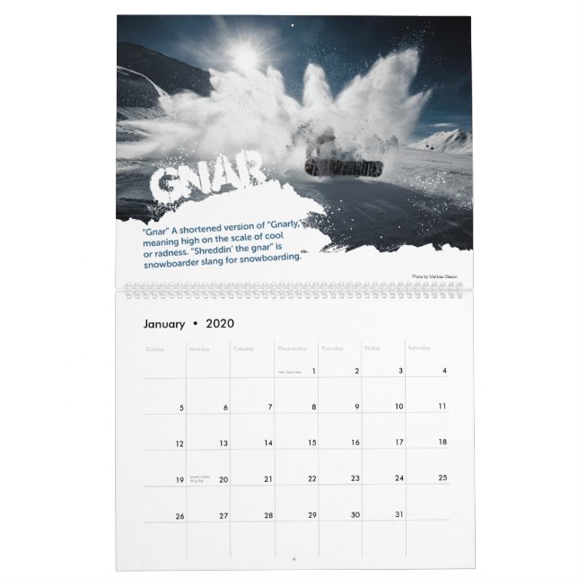 SnowboarderSlang Kalender (Jan 2020)