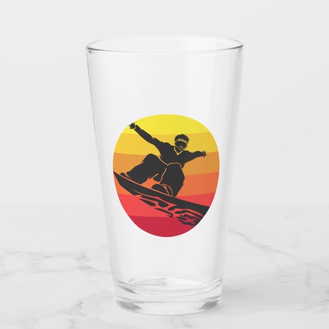 Snowboardhopp Retro Glaskopp (Framsida)