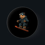 Snowboarding Animals- Beaver på en snöbräda Knapp<br><div class="desc">Djuren skall ha rätt att bli föremål för tvångsförflyttning.</div>