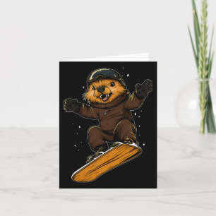 Snowboarding Animals- Beaver på en snöbräda Kort