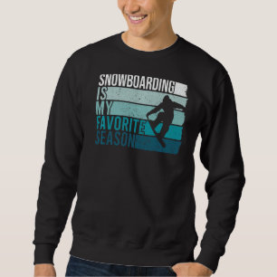 Snowboarding är min favoritsäsong Retro Snowboard Lång Ärmad Tröja