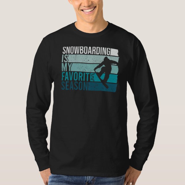 Snowboarding är min favoritsäsong Retro Snowboard T Shirt (Framsida)