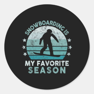 Snowboarding är min favoritsäsong Vinter Ice Spor Runt Klistermärke