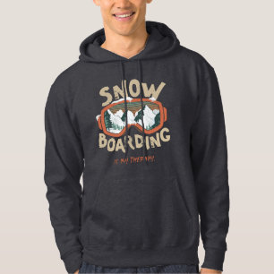 Snowboarding är min terapifunna bergsvinter hoodie