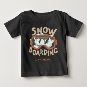 Snowboarding är min terapifunna bergsvinter t shirt