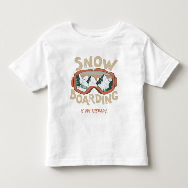 Snowboarding är min terapifunna bergsvinter t shirt (Framsida)