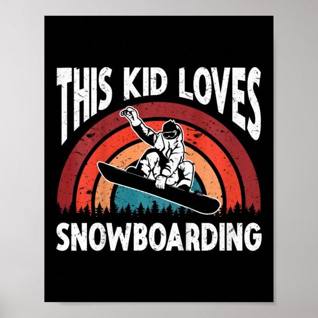 Snowboarding Art Snowboard Winter Coola Snowbo Poster (Framsidan)