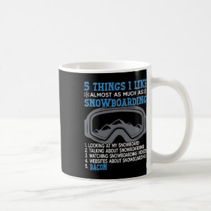 Snowboarding Bacon 5 Sak I som Almos Kaffemugg