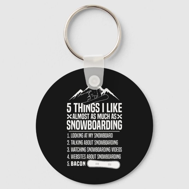 Snowboarding Bacon 5 Sak I som Almos Nyckelring (Framsida)