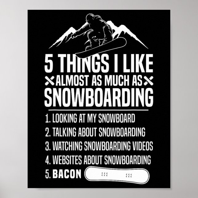 Snowboarding Bacon 5 Sak I som Almos Poster (Framsidan)