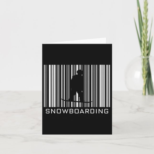 Snowboarding Barcode Hob Kort (Framsida)