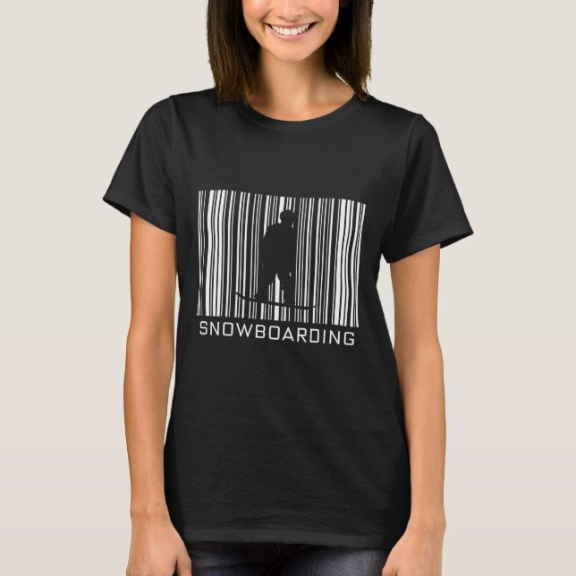 Snowboarding Barcode Hob T Shirt (Framsida)