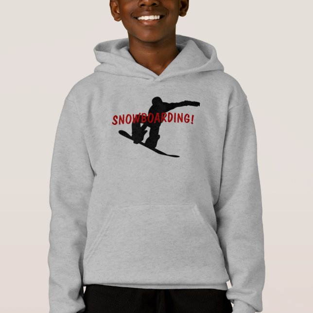 SNOWBOARDING! Barn Hoodie T-shirt (Framsida)