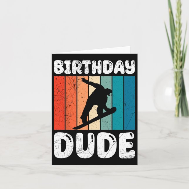 Snowboarding Birthday Boy Funny Snowboarder Boy Kort (Framsida)