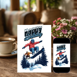 Snowboarding Birthday Cards Kort