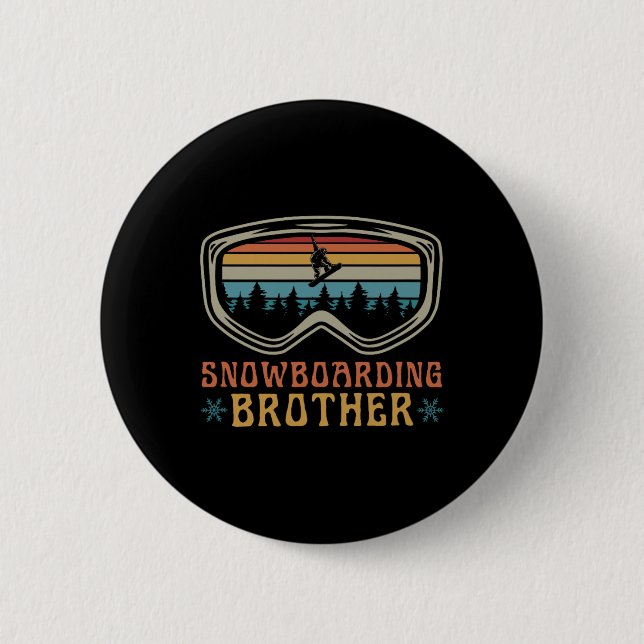 Snowboarding Brother Matching Family Snowboard Tri Knapp (Framsida)