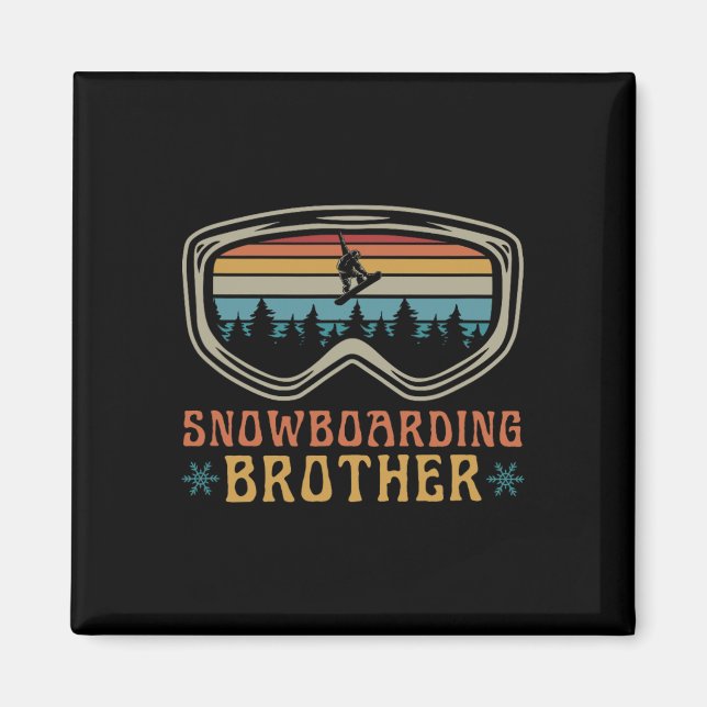 Snowboarding Brother Matching Family Snowboard Tri Magnet (Framsidan)