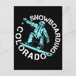 Snowboarding Colorado Snowboarder Souvenir Vykort