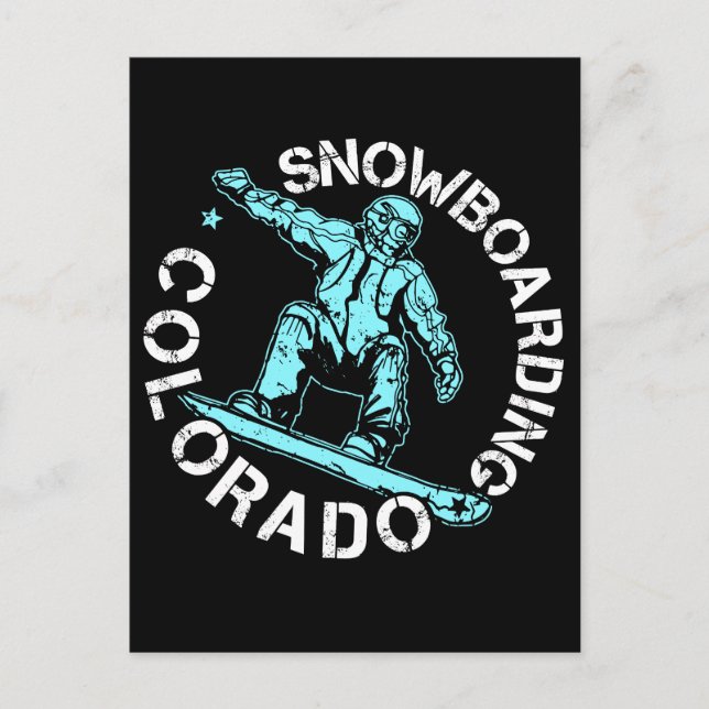 Snowboarding Colorado Snowboarder Souvenir Vykort (Framsida)