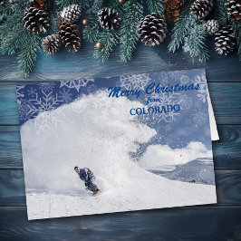 Snowboarding Colorado Snowflake-julkort Hälsningskort