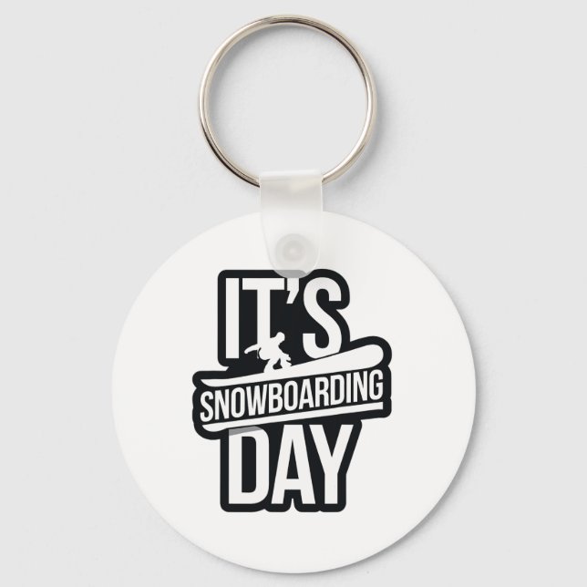 Snowboarding Day Apparel för Snowboarder Snö Nyckelring (Framsida)
