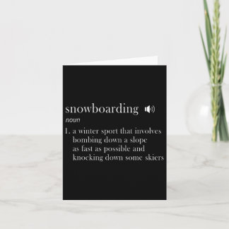 Snowboarding Definition Funny Gift Kort