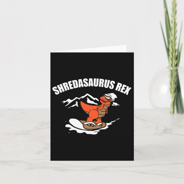 Snowboarding Dinosaur Funny Snowboard Kid Gift Kort (Framsida)